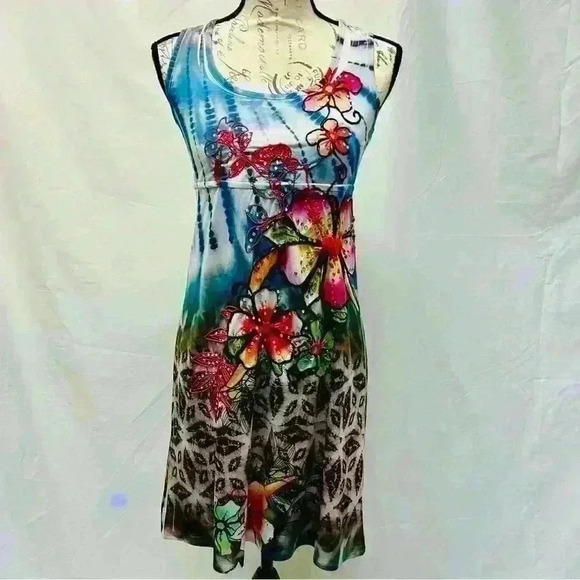 Spy Zone Floral Sleeveless Midi Dress - Picture 3 of 14